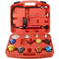 FreeTec® - 14 adaptadores de aluminio para comprobador de fugas de bomba de radiador- con funda